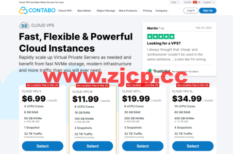 Contabo：德国VPS，美国VPS，4核8G内存50 GB NVMe 或200 GB SSD，年付$83.88起插图