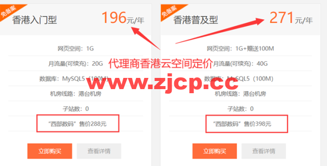 香港云空间：免备案云服务器，全网最低价西部数码云虚拟主机，云服务器插图3